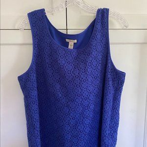 Blue, lace-detail, J. Crew tank